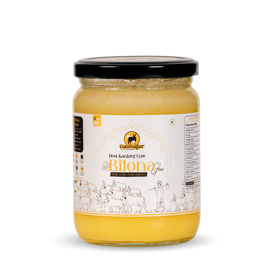 GauSagar A2 Desi Kankrej Cow Bilona Ghee 500ML Glass Jar